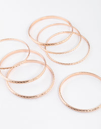 Rose Gold Textured Bangle 7-Pack - link has visual effect only