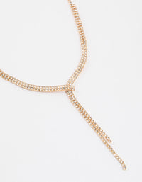 Gold Dainty Ribbon Y-Shaped Necklace - link has visual effect only