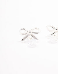 Sterling Silver Bow & Pear Drop Earrings - link has visual effect only