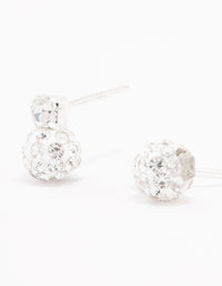 Sterling Silver Crystal Pave Ball Stud Earrings - link has visual effect only