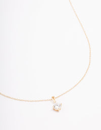 Gold Plated Sterling Silver Solitaire Pendant Necklace - link has visual effect only