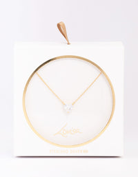 Gold Plated Sterling Silver Cubic Zirconia Heart Pendant Necklace - link has visual effect only