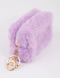 Lilac Fluffy Key Ring Pouch - link has visual effect only