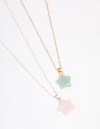 Mixed Metal Semi-Precious Star Necklace Pack - link has visual effect only