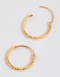 Gold Plated Sterling Silver Diagonal Hoop Earrings 12mm - link has visual effect only