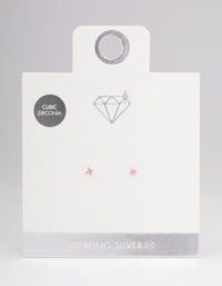 Sterling Silver Pink Pastel Stud Earrings - link has visual effect only