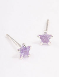 Sterling Silver Cubic Zirconia Star Stud Earrings - link has visual effect only