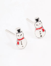 Sterling Silver Snowman Stud Earrings - link has visual effect only