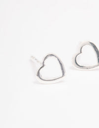 Sterling Silver Open Heart Stud Earrings - link has visual effect only