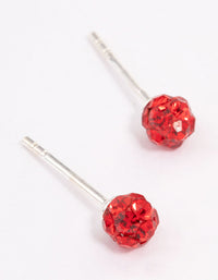Sterling Silver Red Fireball Stud Earrings - link has visual effect only