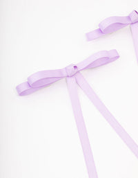 Lilac Fabric Double Loop Knotted Hair Bow Pack - link has visual effect only