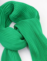 Fabric Green Pleated Satin Scarf - link has visual effect only