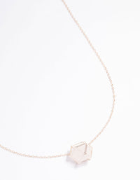Rose Gold Clear Quartz Semi-Precious Shard Cage Necklace - link has visual effect only