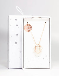 Rose Gold Clear Quartz Semi-Precious Shard Cage Necklace - link has visual effect only