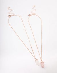 Rose Gold Mixed Semi-Precious Wrapped Shard Necklace Pack - link has visual effect only