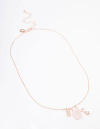Rose Gold Semi-Precious Rose Quartz Love Necklace - link has visual effect only