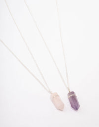 Silver Mixed Semi-Precious Wrapped Necklace Pack - link has visual effect only