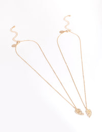 Gold BFF Diamante Heart Necklace Pack - link has visual effect only