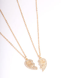 Gold BFF Diamante Heart Necklace Pack - link has visual effect only