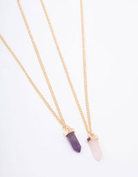 Gold Semi-Precious Mini Shard Necklace Pack - link has visual effect only