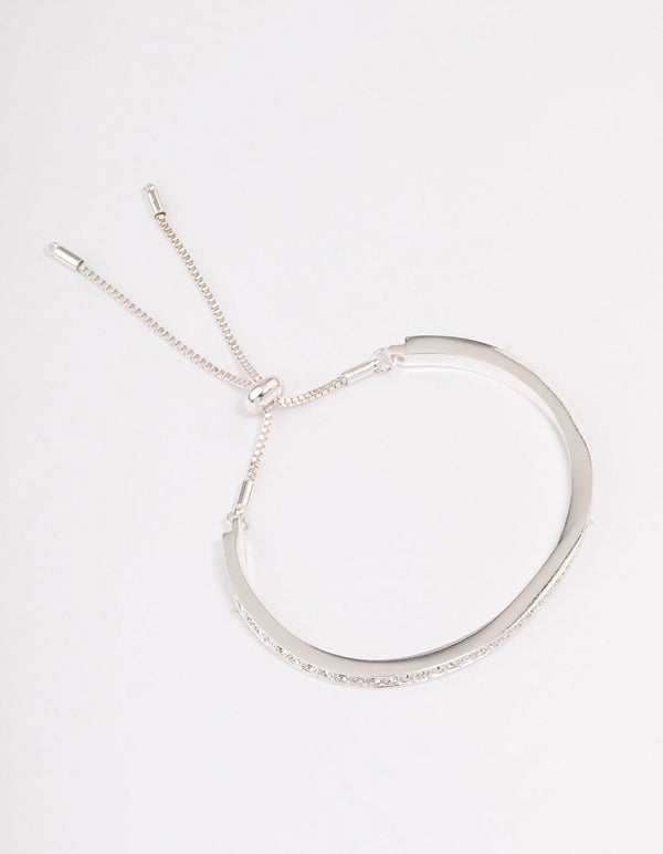 Silver Diamante Toggle Bracelet