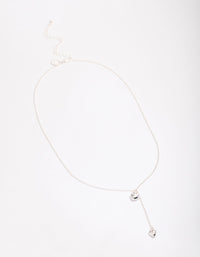 Silver Puffy Heart Drop Necklace - link has visual effect only