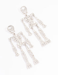 Rhodium Glamorous Skeleton Drop Earrings - link has visual effect only