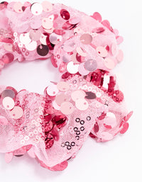 Pink Fabric Mixed Square Stone Hair Scrunchie - link has visual effect only