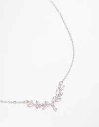 Rhodium Dainty Leafy Vine Necklace - link has visual effect only