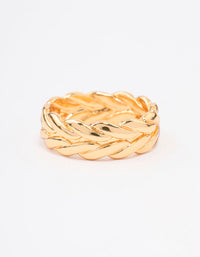 Gold Plated Leaf Band Ring - link has visual effect only