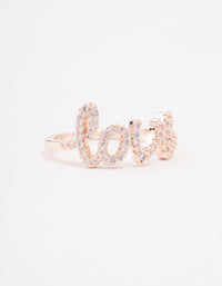 Rose Gold Plated Love Script Ring - link has visual effect only