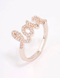 Rose Gold Plated Love Script Ring - link has visual effect only