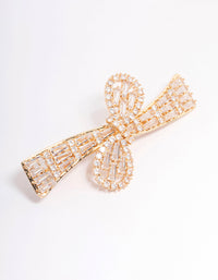 Gold Cubic Zirconia Bow Wave Hair Clip - link has visual effect only