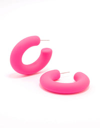 Pink Small Hoop Earrings - link has visual effect only