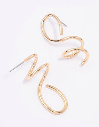 Gold Mixed Irregular Spiral Drop Earrings - link has visual effect only