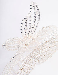Silver Diamante Butterfly Hair Claw Clip - link has visual effect only