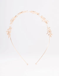 Rose Gold Diamante Leaf Celestial Headband - link has visual effect only
