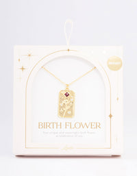 Gold Plated January Birth Month Flower Pendant Necklace - link has visual effect only