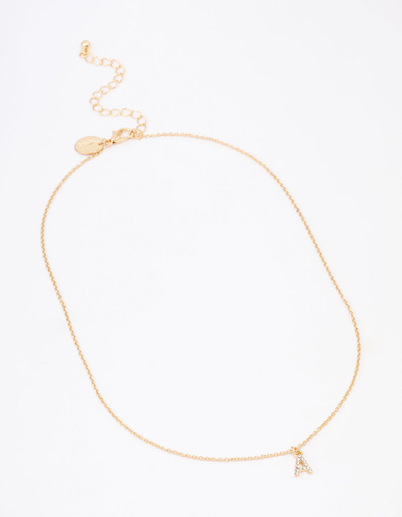 Letter A Gold Plated Initial Pendant Necklace - Lovisa