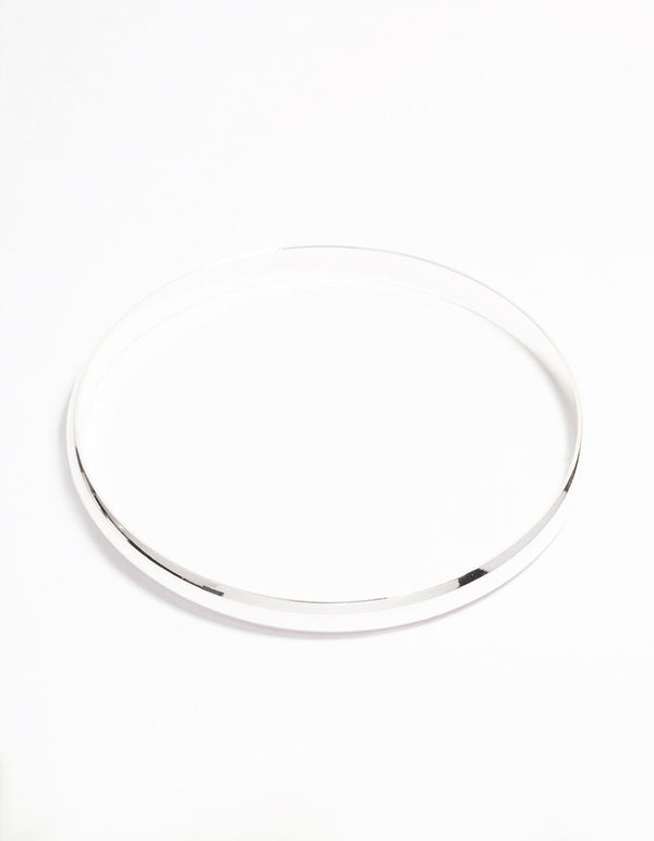 Silver Plated Clean Molten Bangle
