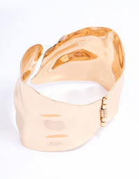 Gold Large Abstract Wrist Cuff - link has visual effect only