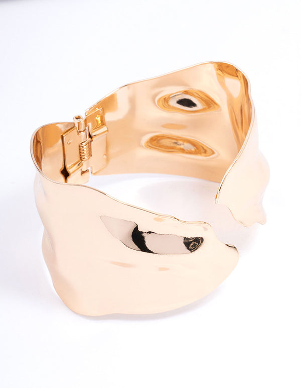 Gold Large Abstract Wrist Cuff