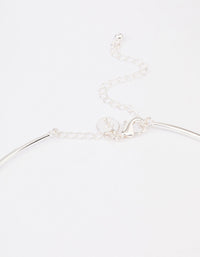 Silver Diamante Layered Drop Choker Necklace - link has visual effect only