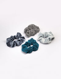 Blue Christmas Hair Scrunchie Gift 4-Pack - link has visual effect only