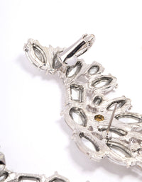 Rhodium Multi Diamante Cupchain Ear Cuff - link has visual effect only
