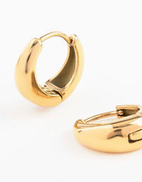 Gold Plated Stainless Steel Mini Drop Huggie Earrings - link has visual effect only