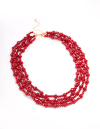Red Beaded Short Necklace - link has visual effect only