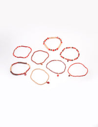 Red Multi Stone Adjustable Bracelet - link has visual effect only