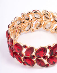 Red Adjustable Multi Stone Bracelet - link has visual effect only