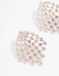 Rose Gold Round Diamante Stud Earrings - link has visual effect only